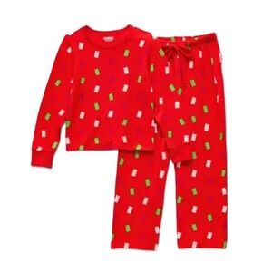 Haribo Kids Unisex Pajama Set Red Gummy Bear Print Long Sleeve 2 Piece 3T